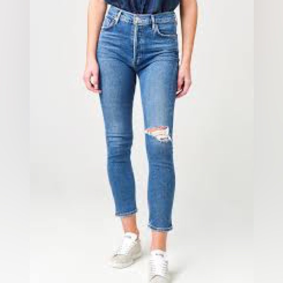 AGOLDE Nico High Rise Slim Fit Distressed Jeans Women’s Size 32 - Picture 1 of 10